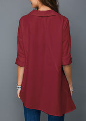 Women white shirt colorful button simple tops