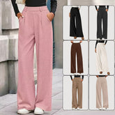 Solid Color Straight-leg Wide-leg Pants Women