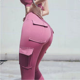 Pockets Trousers Solid Color Slim Yoga Track Pants Womens Clothing