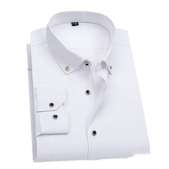 Business Formal Wear Men's Shirt Professional Wedding Best Man Non-ironing Pure White