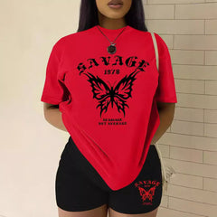 Savage Not Average Butterfly Graphic T-Shirts