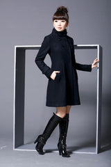 Overcoat hooded double breasted Cape windbreaker