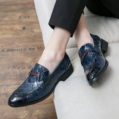 Round Toe Business Rubber Low-top Formal Leather Shoes Pointed Toe Wear