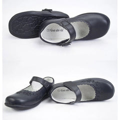 Girls Leather Handmade Leather Shoes Black Student Shoes Campus Single Shoes Show Shoes Cute Soft Bottom Round Toe Princess Shoes