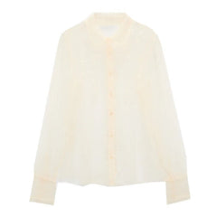 Autumn And Winter Women''s New Lotus Leaf Perspective Wave Point Bottomed Sweet Shirt