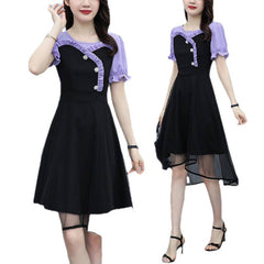 Irregular Mesh Ruffled Tuxedo Skirt