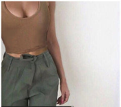 Summer Woman Halter Tops Crop Top White  Vest Small Suspenders