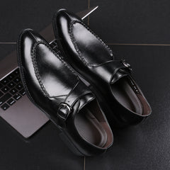 Men's leather toe cap British formal shoes