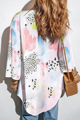 Fashion Flower Print Shirt Jacket Women Top