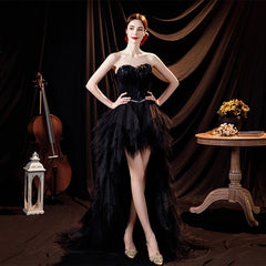 Women's Tuxedo Banquet Stage Performance Host Dress