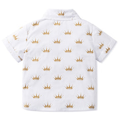 Sleeve Shorts Crown Printing Sets