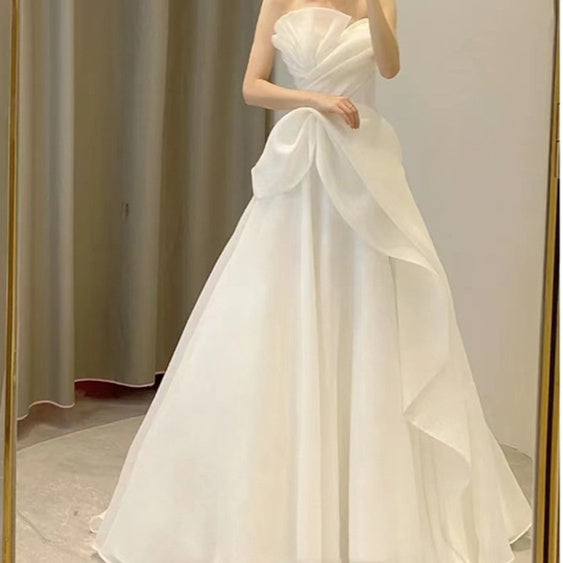 Welcome Yarn Fairy New Bridal French Entry Lux Trip Shoot Simple White Gauze Skirt