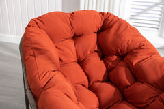 Outdoor Rattan Rocking Chair With Padded Cushion For Porch & Living Room