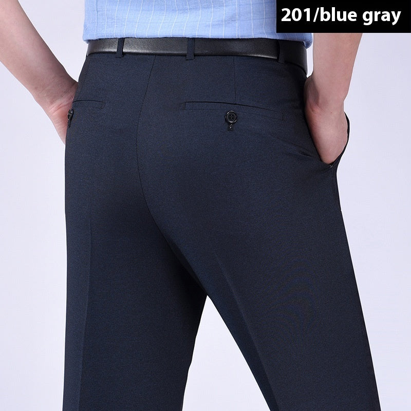 Men's Suit Pants High Waist Loose Business Formal Wear