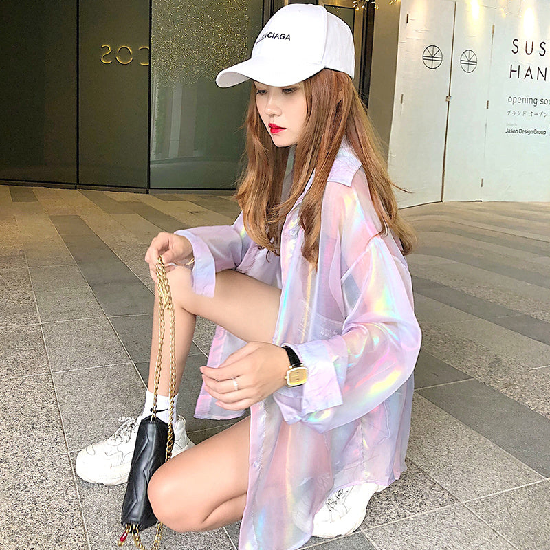 Salt Series Sunscreen Shirt Women"s Summer Korean Thin