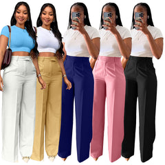 Women's High Waist Straight-leg Wide-leg Pants