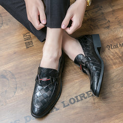 Round Toe Business Rubber Low-top Formal Leather Shoes Pointed Toe Wear