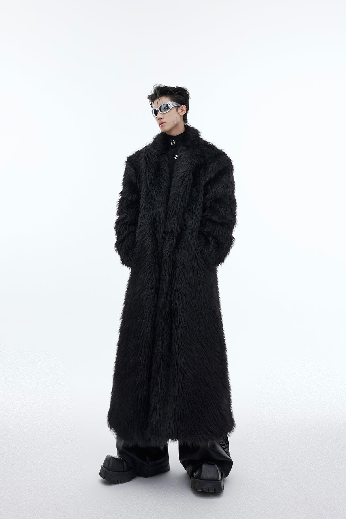 Mink-proof Fur Overcoat Coat Long Below The Knee Plush Trench Coat